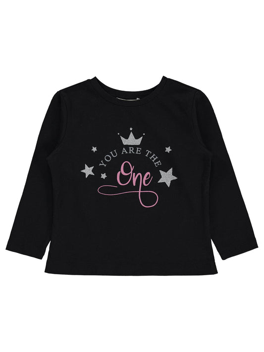 Civil Girls You Are The One Baskılı 2-5 Yaş Sweatshirt Km - Siyah