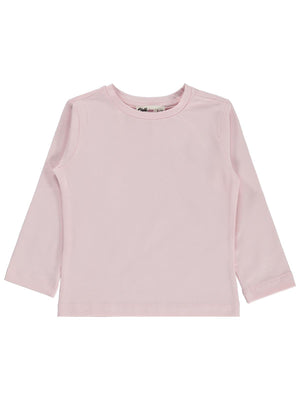 Civil Kız Çocuk Basic Sweatshirt | Likralı Süprem Uzun Kol | Okul Kreş ve Günlük Kullanım - Pudra