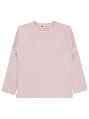 Civil Kız Çocuk Basic Sweatshirt | Likralı Süprem Uzun Kol | Okul Kreş ve Günlük Kullanım - Pudra
