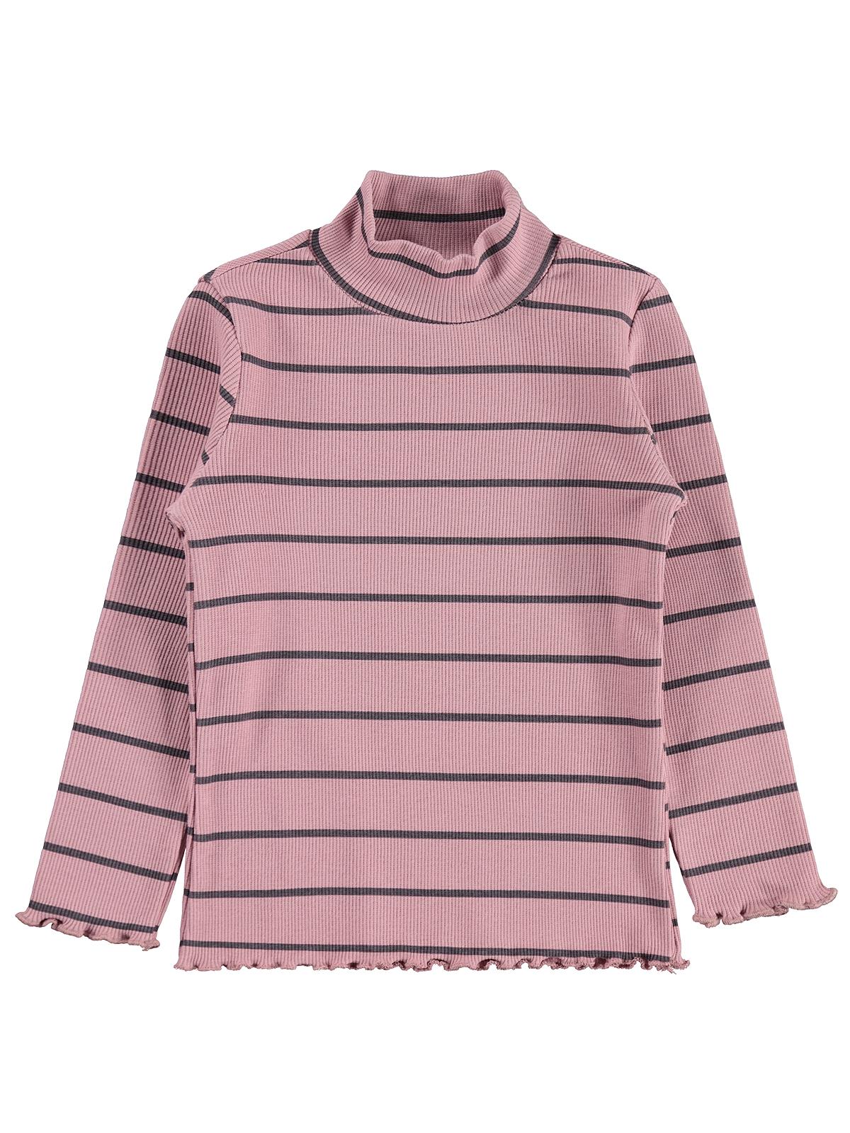 Civil Girls Çizgili Balıkçı Yaka 2-5 Yaş Sweatshirt - Pembe