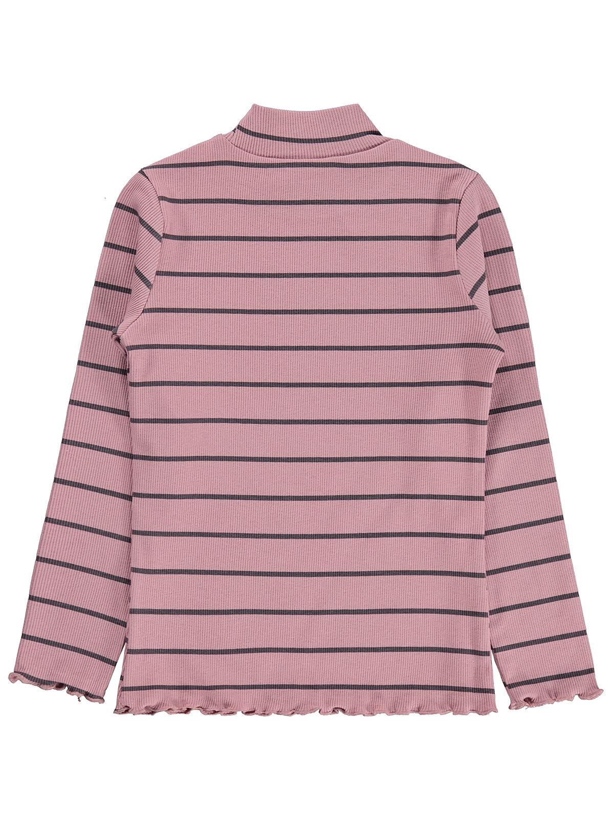 Civil Girls Çizgili Balıkçı Yaka 6-9 Yaş Sweatshirt - Pembe