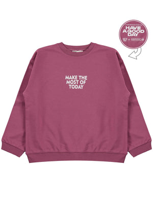 Civil Girls Make The Most Baskılı 10-13 Yaş Sweatshirt - Lila