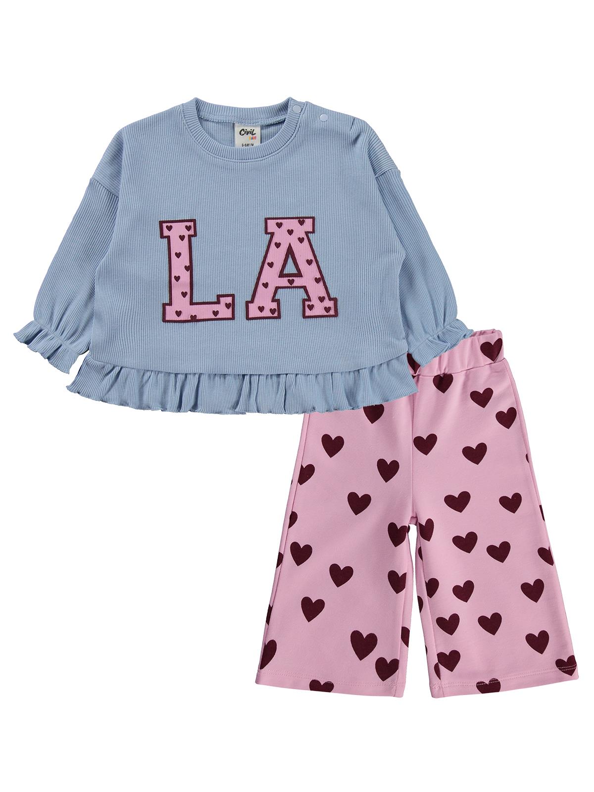 Civil Baby LA Aplikeli 6-18 Ay Takım - Mavi