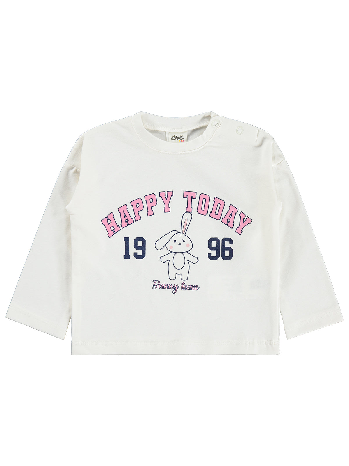 Civil Baby Happy Today Baskılı 6-18 Ay Sweatshirt - Ekru