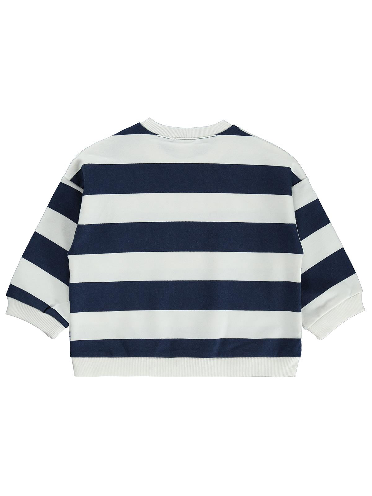 Civil Baby Kalın Çizgili Happıness Baskılı 6-18 Ay Sweatshirt - Ekru