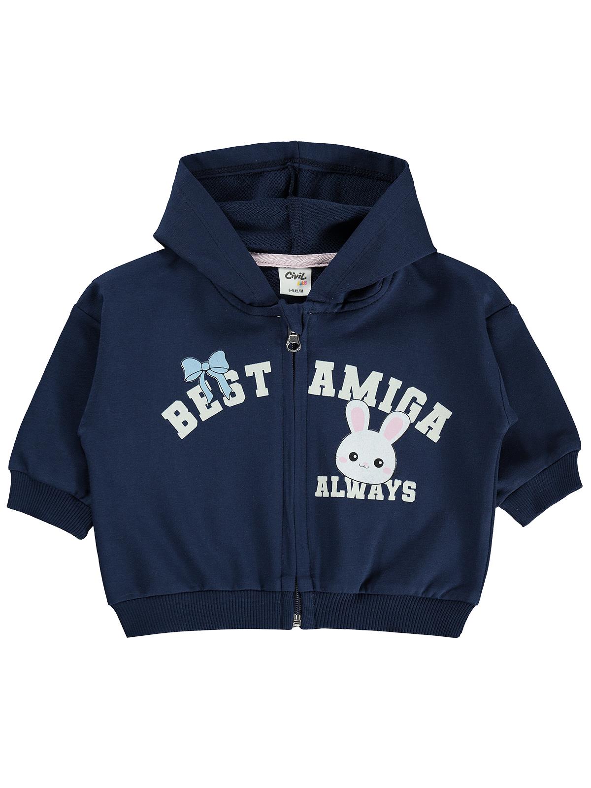 Civil Baby Best Amıga Baskılı 6-18 Ay Hırka - Lacivert