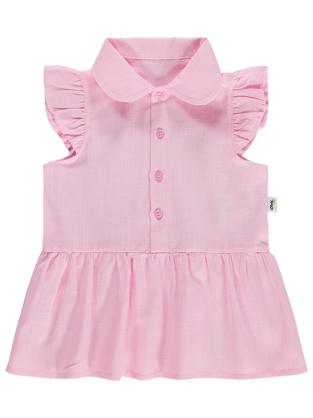 Civil Baby Bebe Yakalı Düz 6-18 Ay Elbise - Pembe