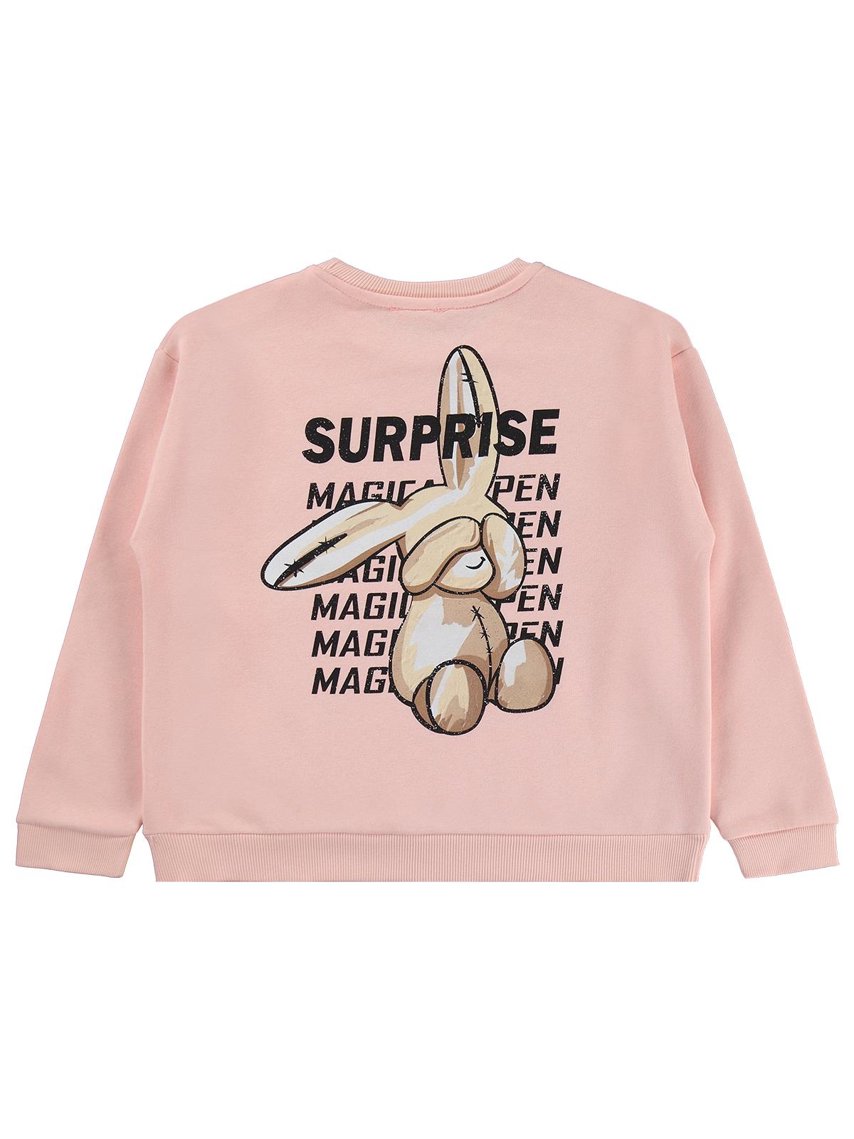 Civil Girls Tavşan Baskılı 10-13 Yaş Sweatshirt - Pembe