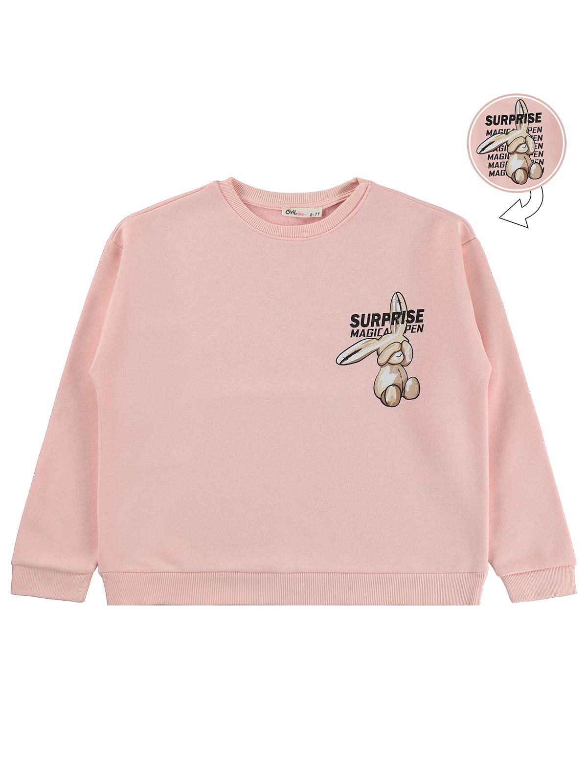 Civil Girls Tavşan Baskılı 10-13 Yaş Sweatshirt - Pembe