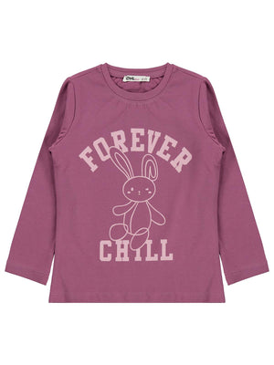 Civil Girls Forever Chill Baskılı 6-9 Yaş Sweatshirt - Lila