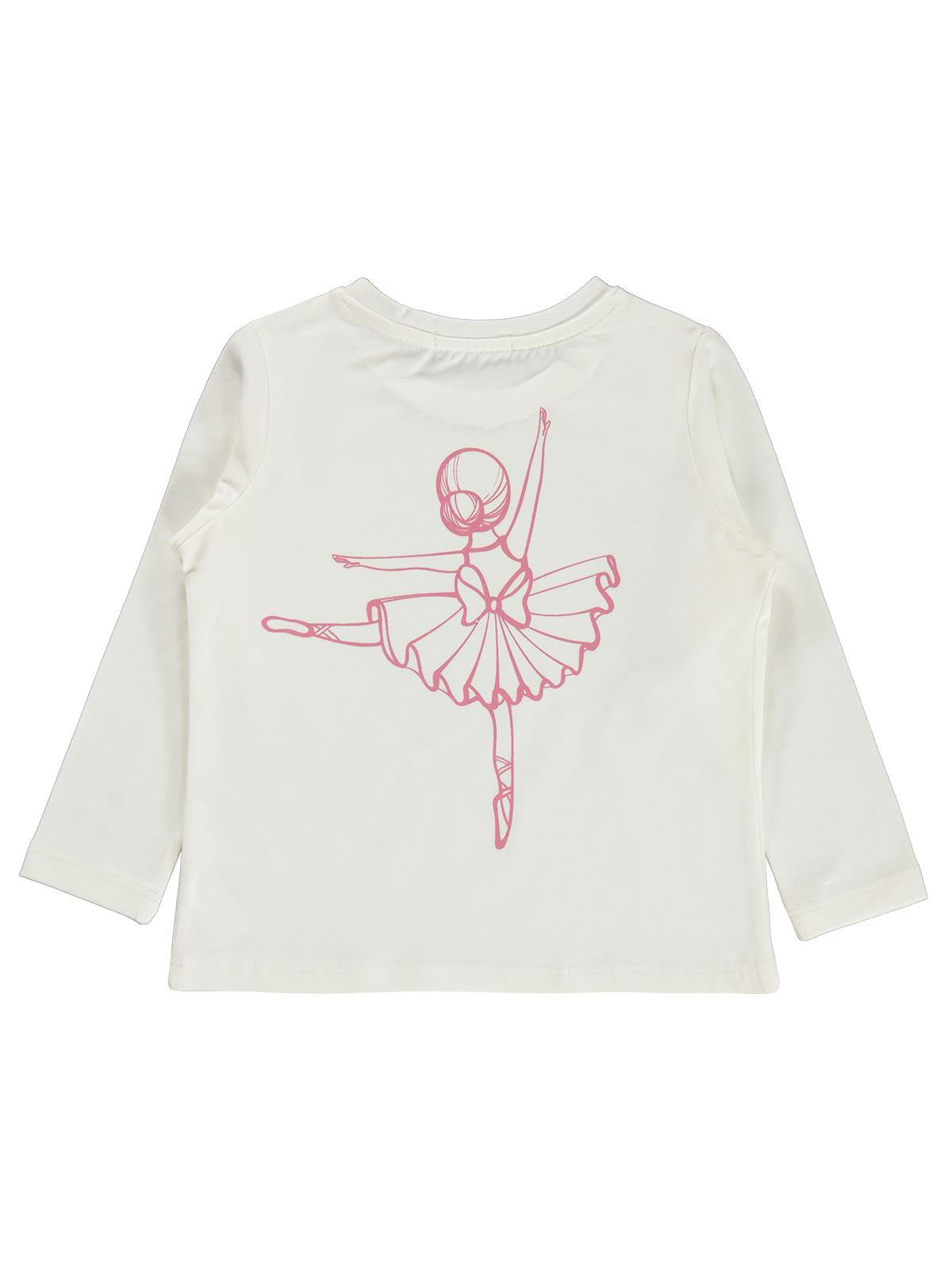 Civil Girls Ballet Team Baskılı 2-5 Yaş Sweatshirt - Ekru