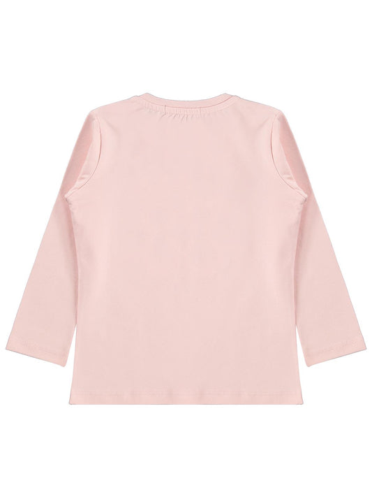 Civil Girls Kız Çocuk Tavşan Baskılı Sweatshirt | Likralı Süprem Şardonlu | Okul Kreş ve Günlük Kullanım - Pudra
