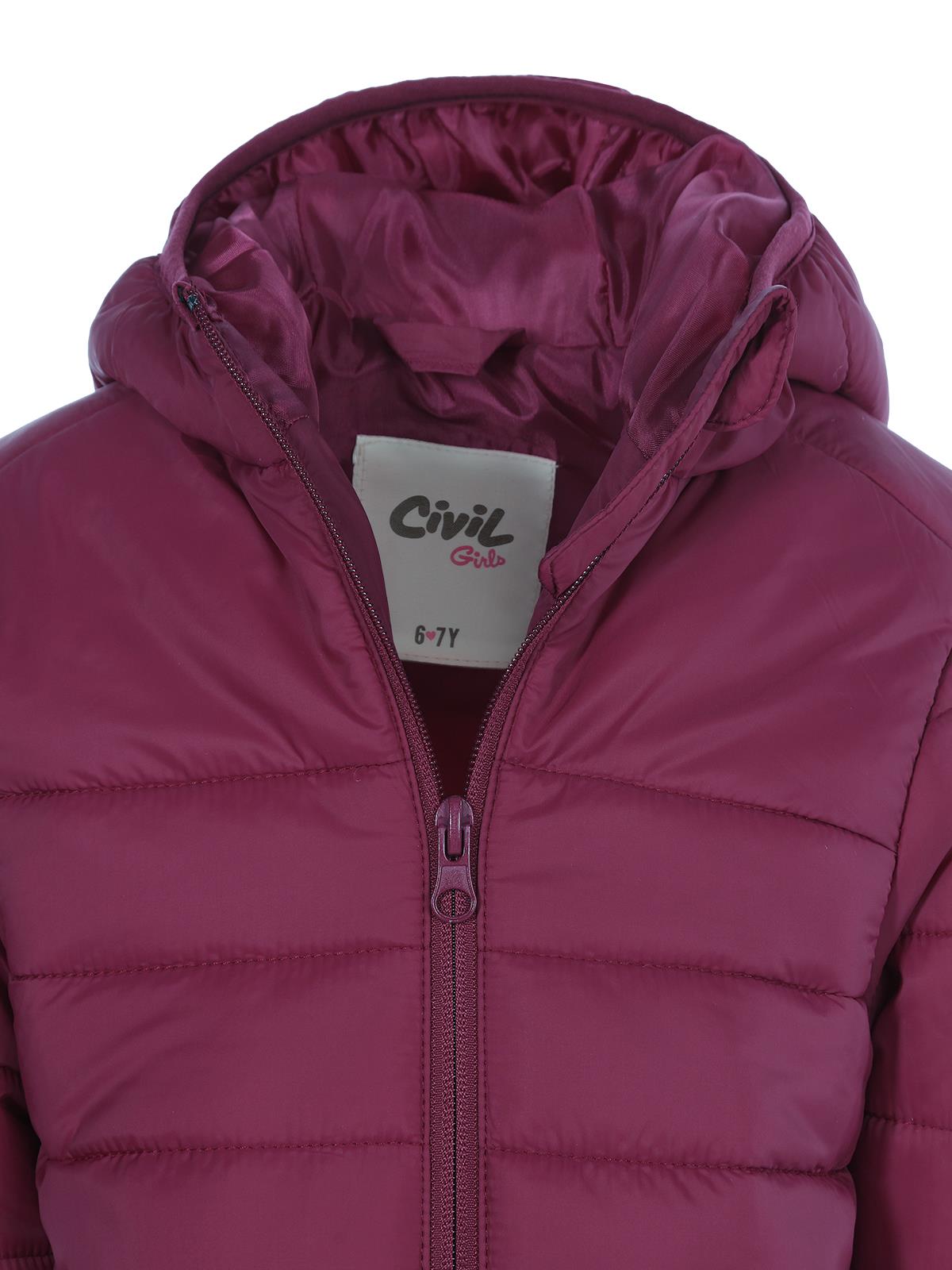 Civil Girls Kız Çocuk Basic Mont | Mikro Uzun Kol Kapşonlu | Okul Kreş ve Günlük Kullanım - Bordo