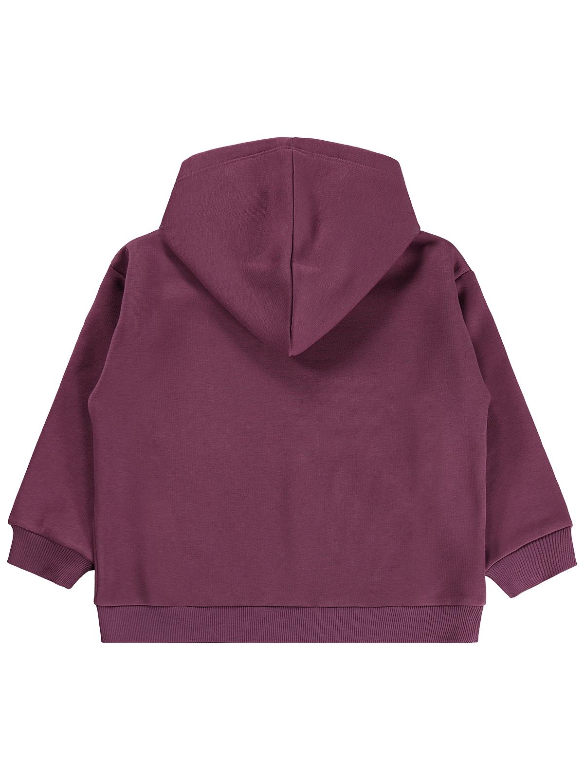 Civil Kız Çocuk Kanguru Cepli Fırfırlı Sweatshirt | 3 İp Uzun Kol | Okul Kreş ve Günlük Kullanım - Lila