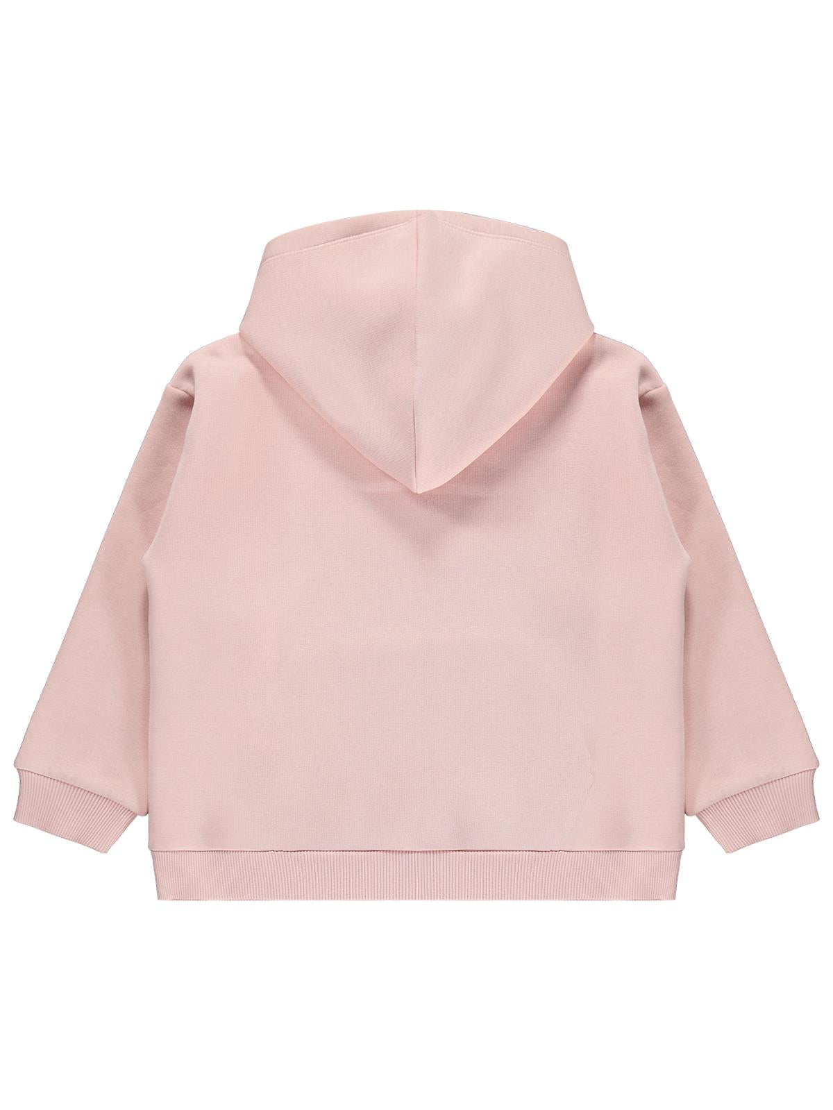 Civil Kız Çocuk Kanguru Cepli Fırfırlı Sweatshirt | 3 İp Uzun Kol | Okul Kreş ve Günlük Kullanım - Pembe
