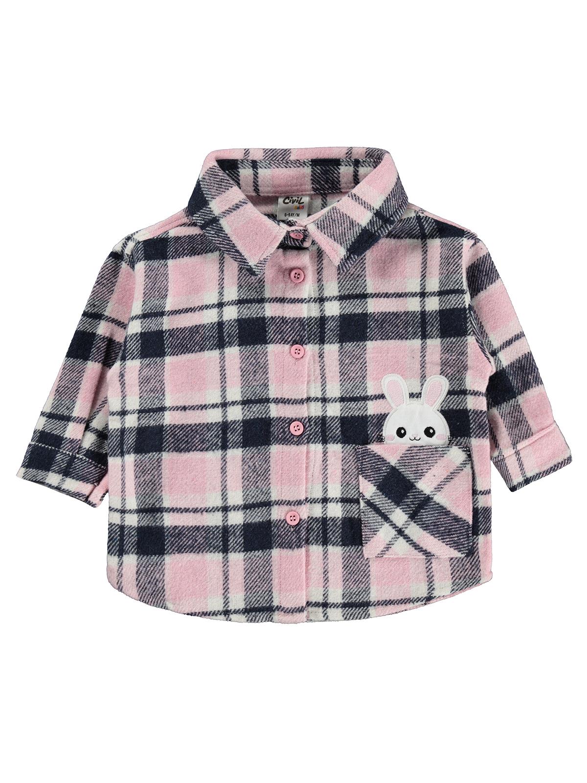 Civil Baby Tavşan Nakışlı Oduncu 6-18 Ay Gömlek - Ekru