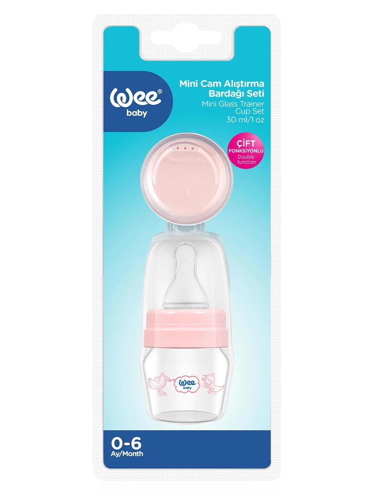 Wee Baby Mını Cam Alıstırma Bardagı Setı 30 Ml. - Pembe