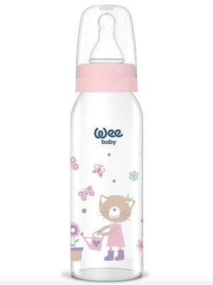 Wee Baby  Sılıkon Klasık Kıraz Uclu Cam Bıberon 250 ml - Pembe