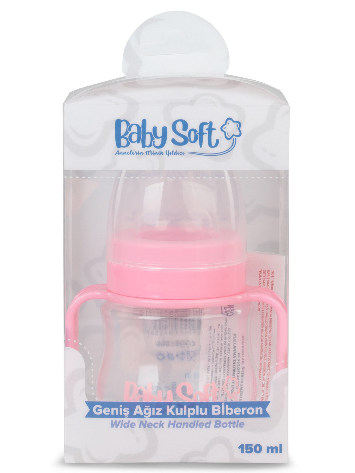 Baby Soft Genıs Agız Kulplu Bıberon 150 ml - Pembe
