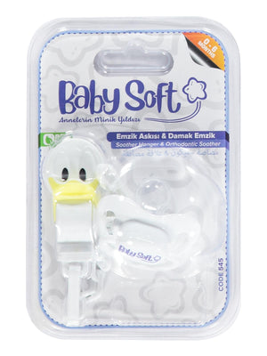 Babysoft Fıgurlu Emzık Askısı Ve Damaklı Emzık No:1 - Beyaz