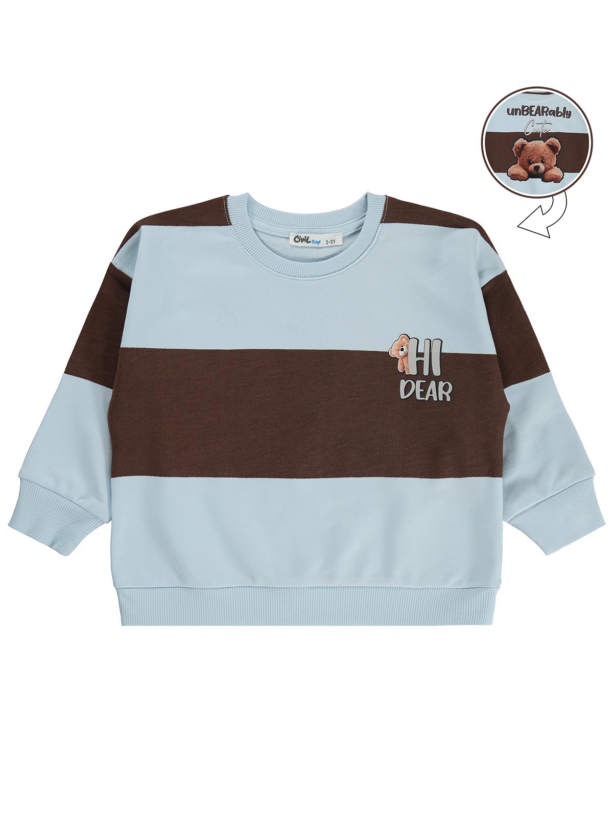 Civil Boys TEDDY BASKILI 2-5 Yaş Sweatshirt - Mavi