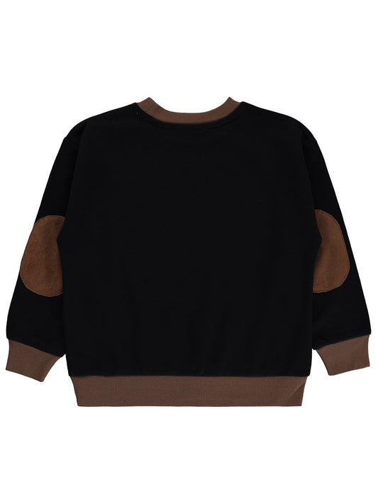 Civil Boys Dirsek Yamalı 10-13 Yaş Sweatshirt - Siyah