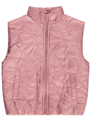 Civil Girls Kalpli Kapitone 6-9 Yaş Yelek - Pembe