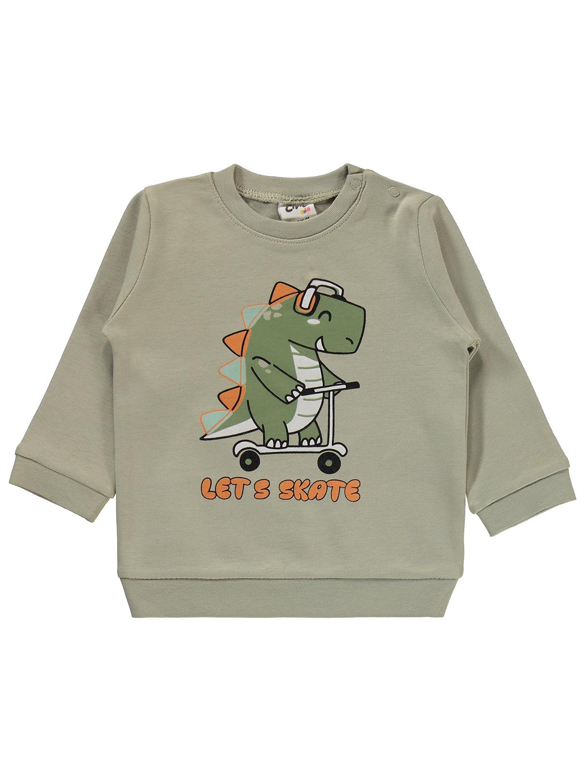Civil Baby Dinozor Baskılı 6-18 Ay Takım - Haki