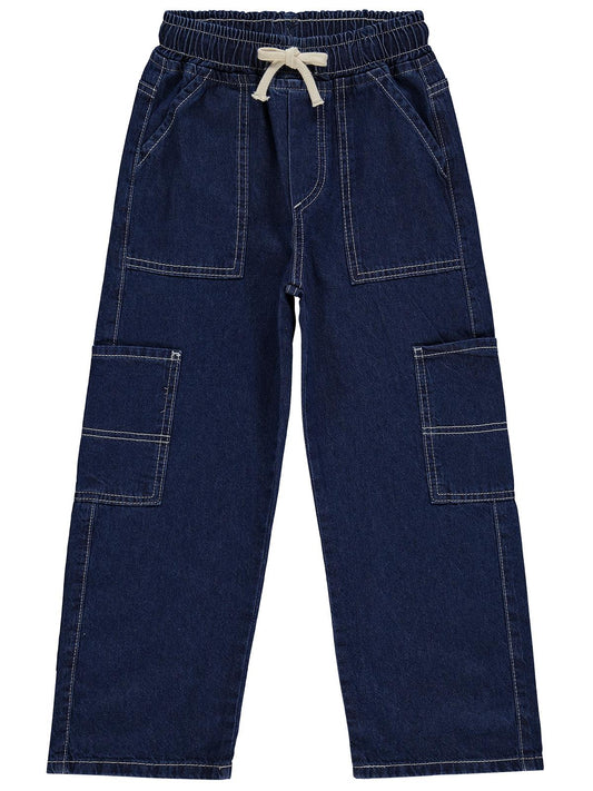 Civil Boys Kontras Dikişli 6-9 Yaş Pantolon - Mavi