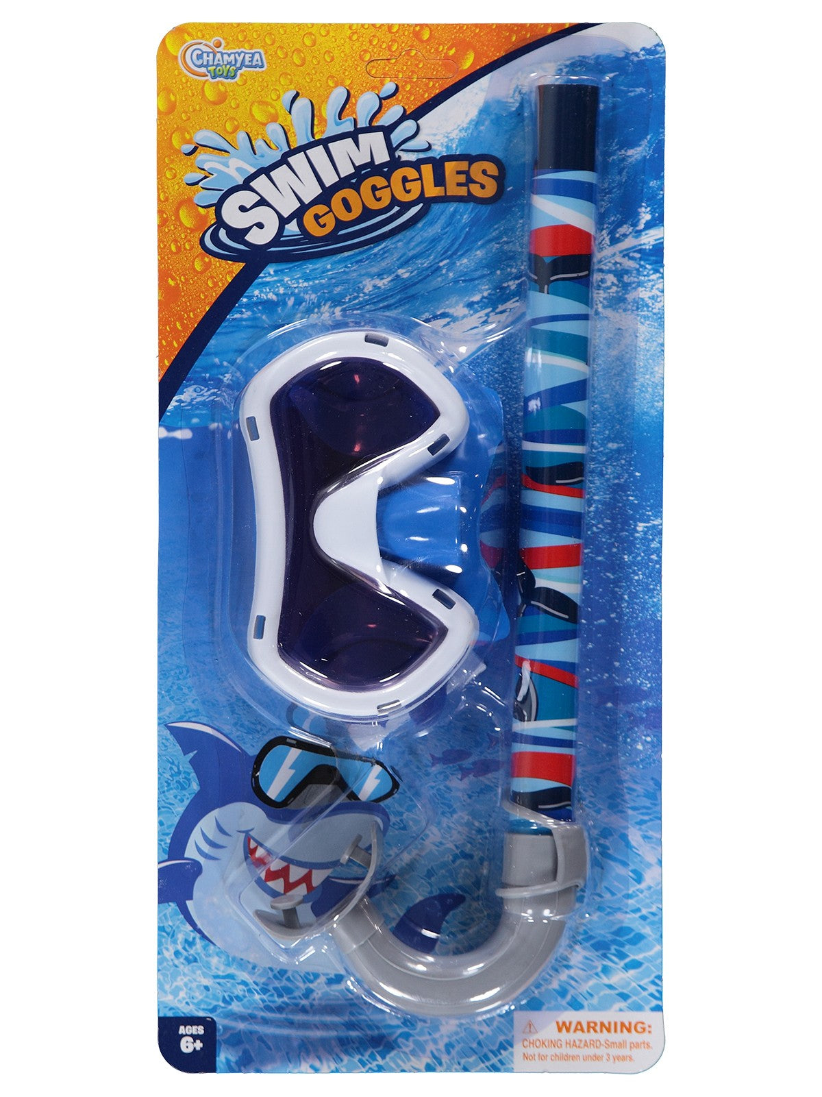 Swim Goggles Kartela Şnorkel - Mavi