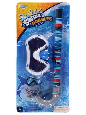 Swim Goggles Kartela Şnorkel - Mavi