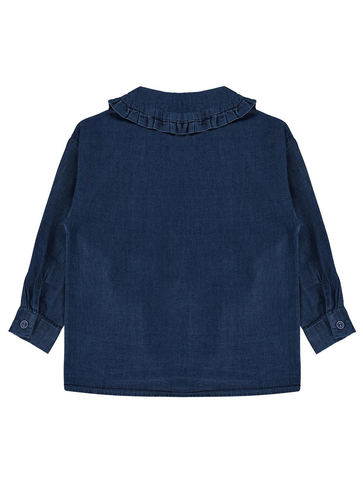 Civil Girls Fırfır Detaylı Denim 2-5 Yaş Gömlek - Mavi