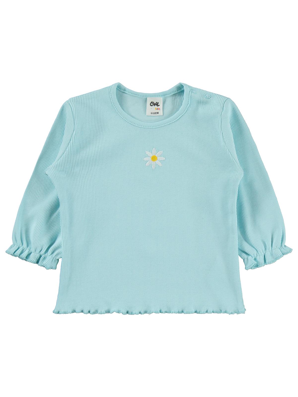 Civil Baby Papatya Nakışlı 6-18 Ay Takım - Mavi