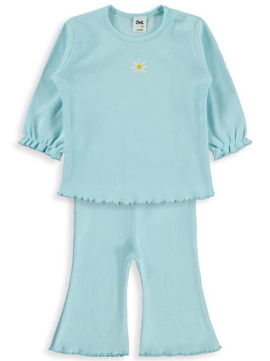 Civil Baby Papatya Nakışlı 6-18 Ay Takım - Mavi