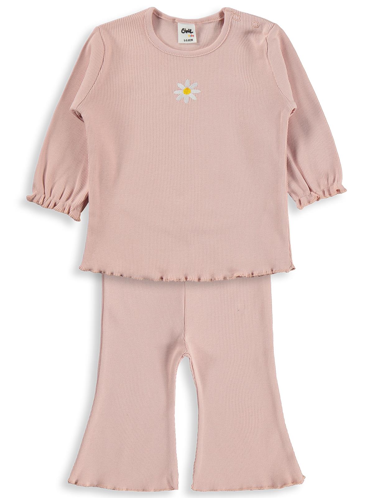 Civil Baby Papatya Nakışlı 6-18 Ay Takım - Pembe