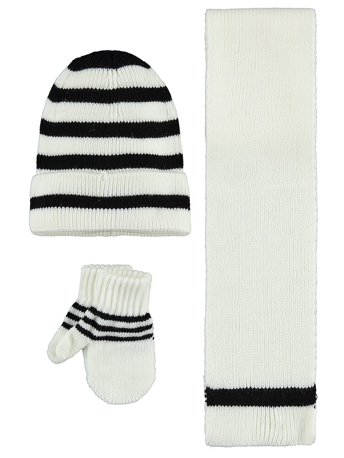 Civil Baby 6-18 Ay Atkı Bere Eldiven Set - Beyaz