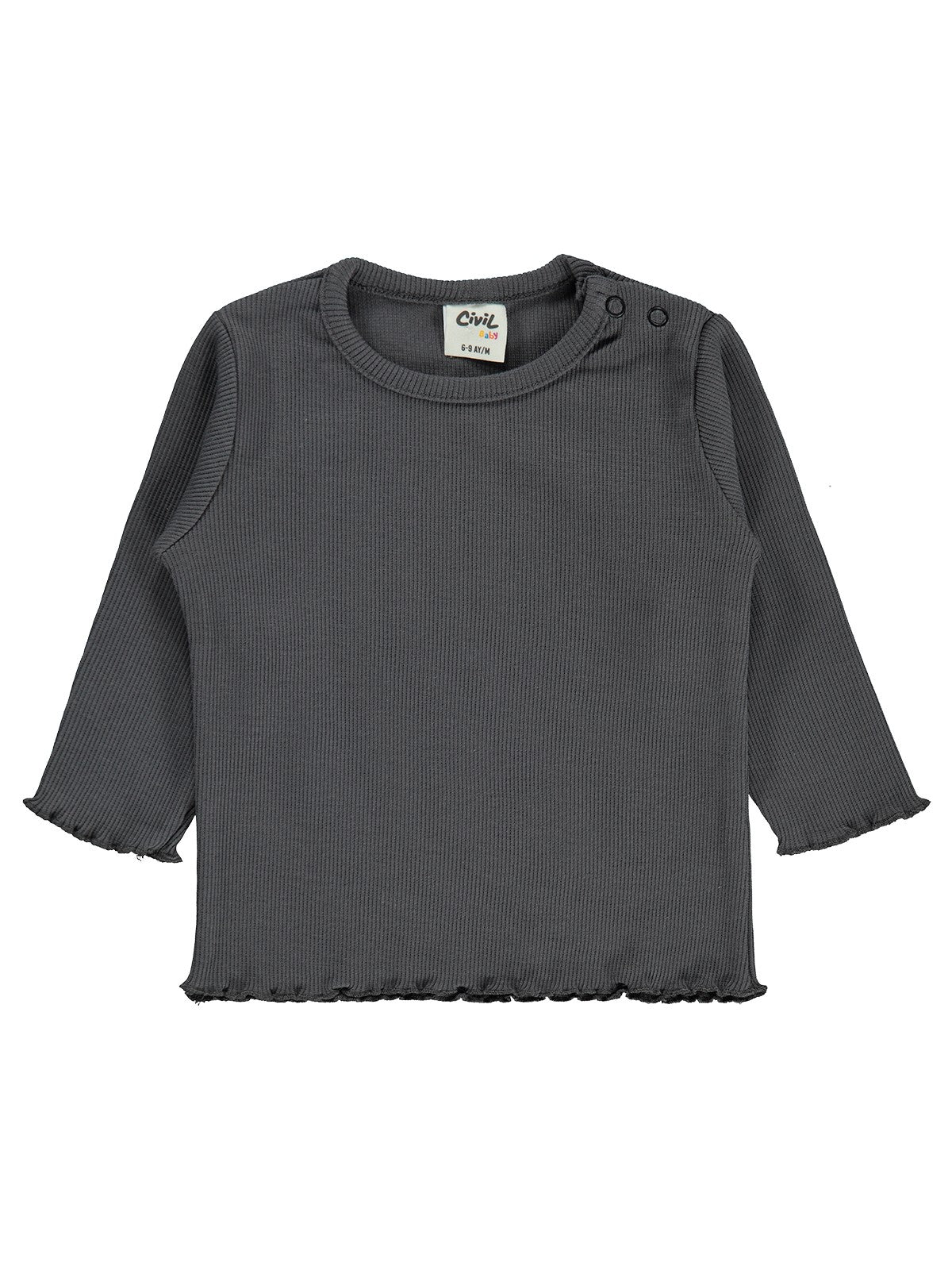 Civil Baby Kol Ucu Detaylı 6-18 Ay Sweatshirt - Gri