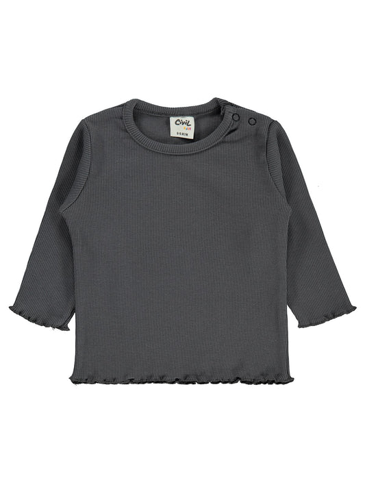 Civil Baby Kol Ucu Detaylı 6-18 Ay Sweatshirt - Gri
