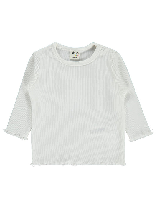 Civil Baby Kol Ucu Detaylı 6-18 Ay Sweatshirt - Ekru