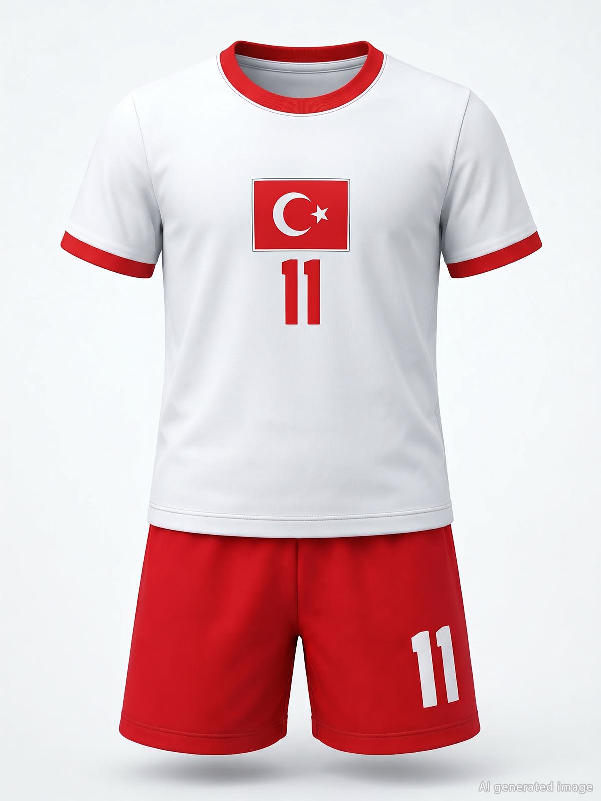 Civil Boys Türkiye Baskılı 2’li 10-13 Yaş Takım - Pamuk Forma - Beyaz