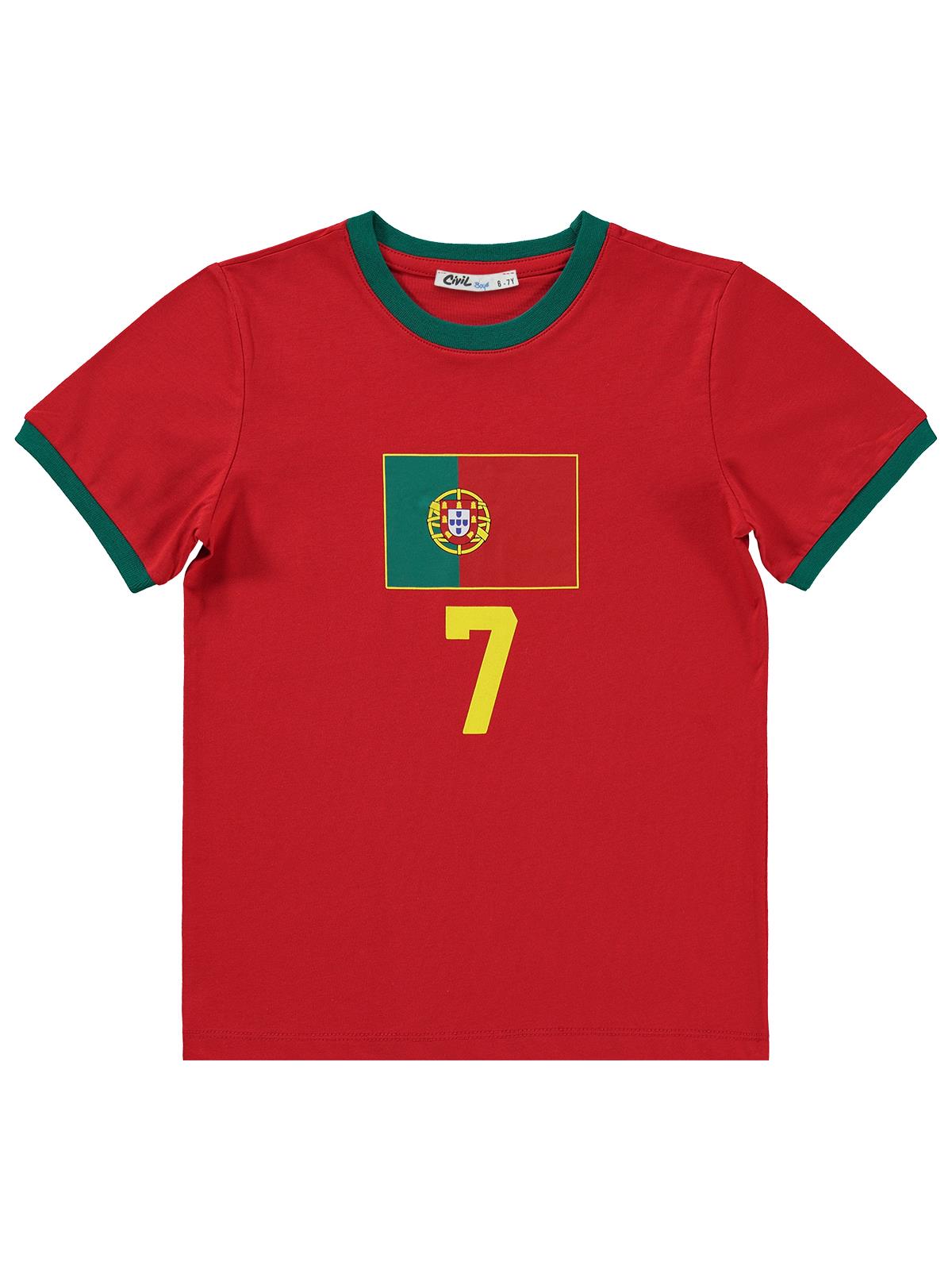Civil Boys Portugal Baskılı 10-13 Yaş Takım - Kırmızı