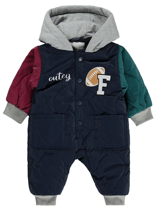 Civil Baby F Nakışlı 6-18 Ay Astronot Tulum - Lacivert
