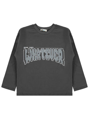 Civil Boys Whatever Baskılı 10-13 Yaş Sweatshirt - Gri