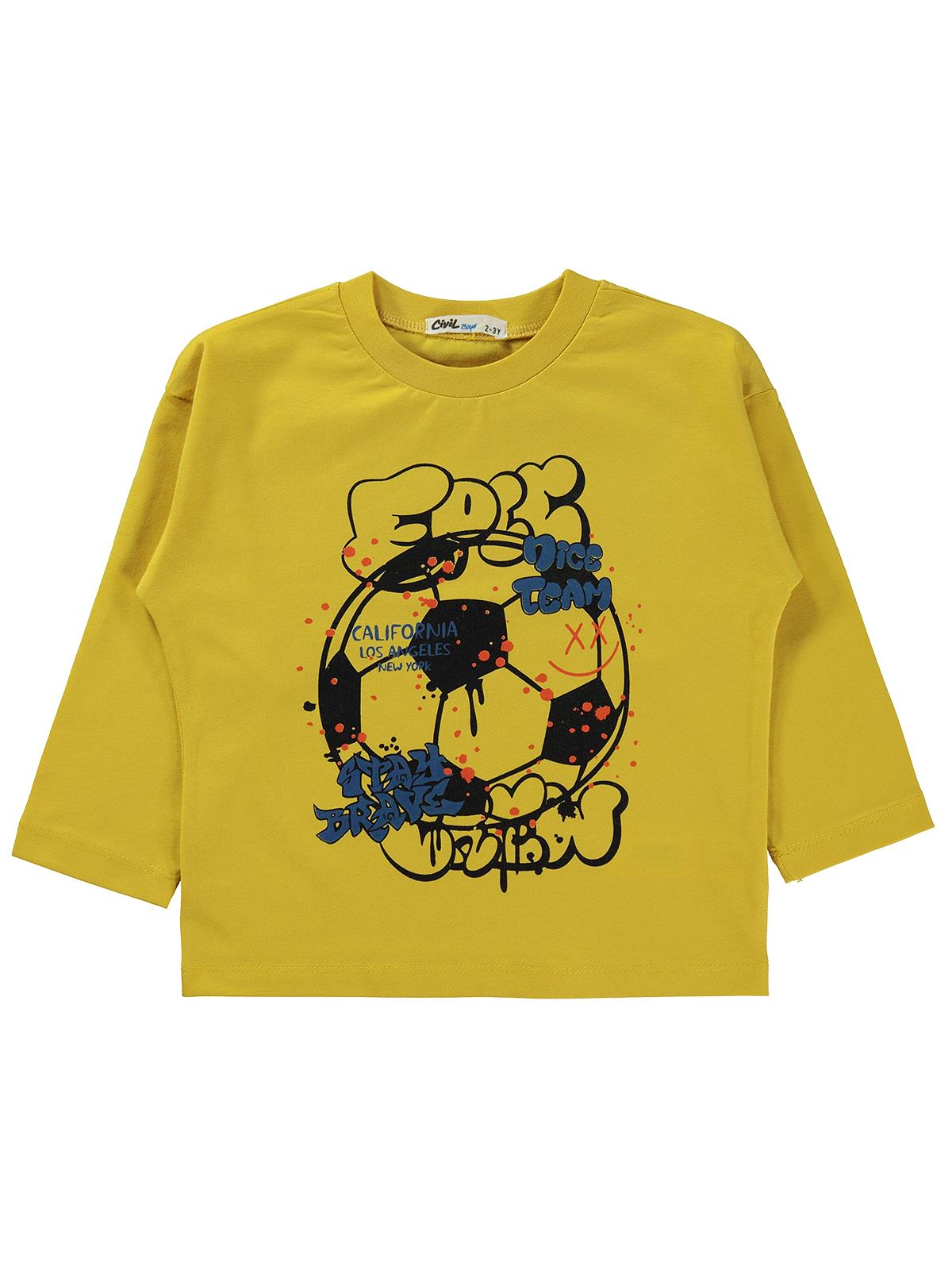 Civil Boys Nıce Team Baskılı 2-5 Yaş Sweatshirt Km - Hardal