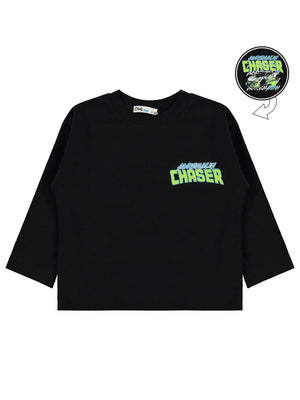 Civil Boys Chaser Araba Baskılı 2-5 Yaş Sweatshirt - Siyah