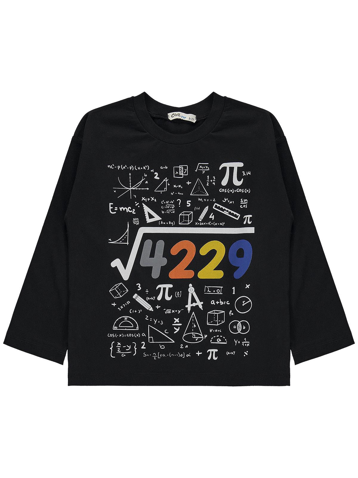 Civil Boys 4489 Baskılı 10-13 Yaş Sweatshirt  - Gri