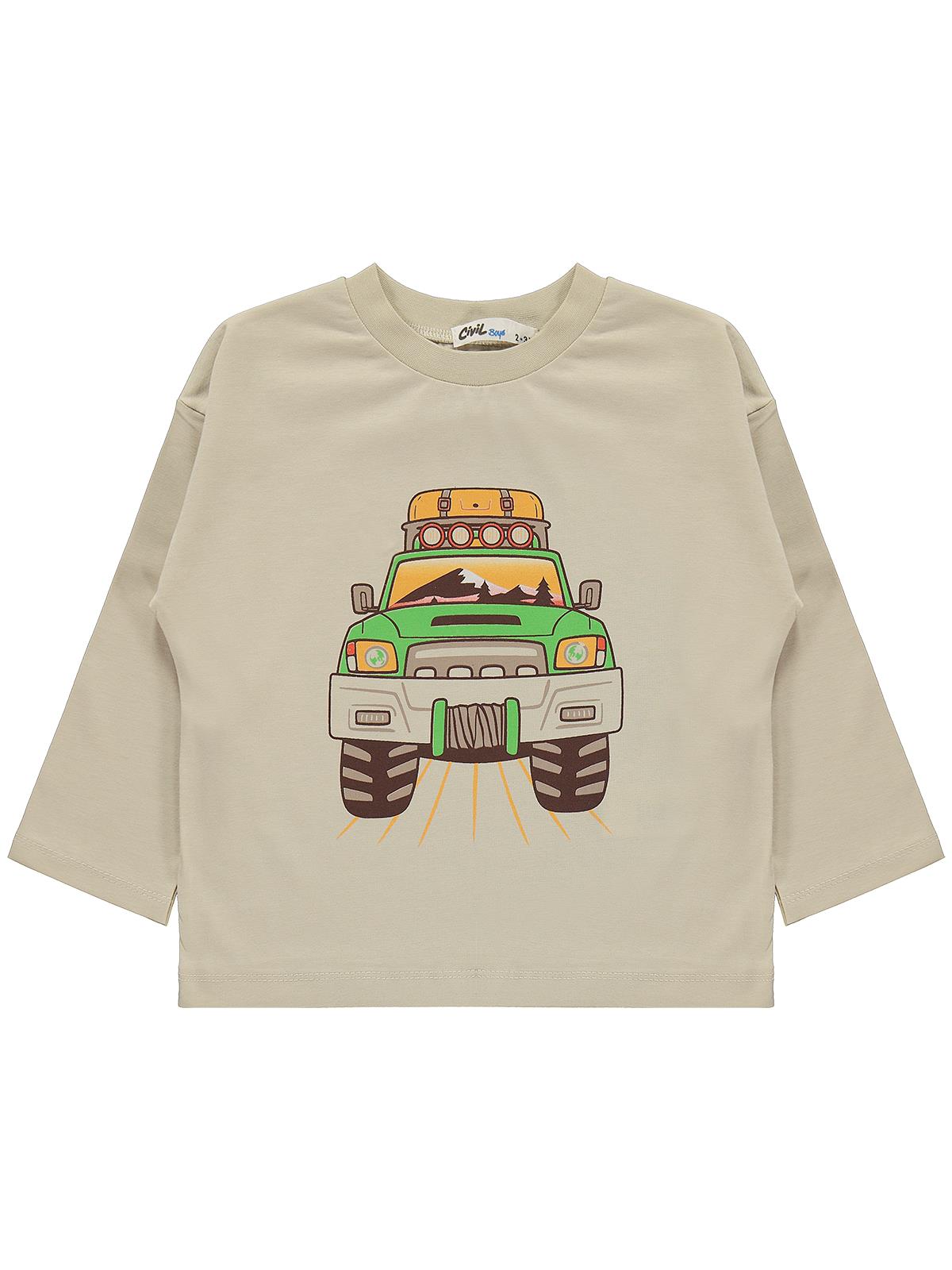 Civil Boys Road Trıp Baskılı 2-5 Yaş Sweatshirt Km - Bej