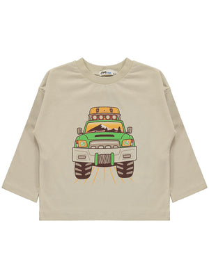 Civil Boys Road Trıp Baskılı 2-5 Yaş Sweatshirt Km - Bej