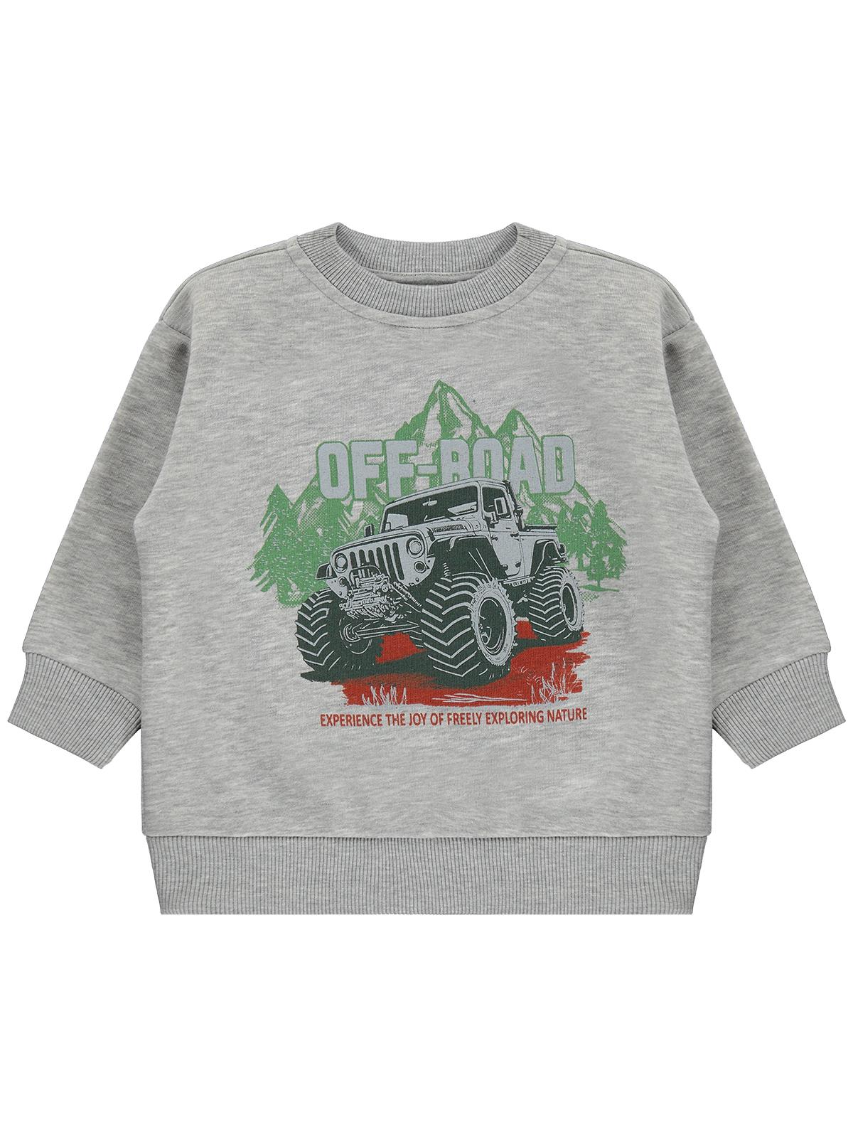 Civil Boys Off-Road Baskılı 2-5 Yaş Sweatshirt - Gri