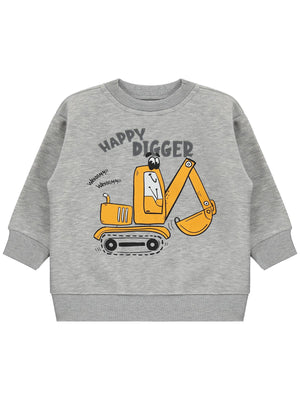 Civil Boys  Kepçe Baskılı 2-5 Yaş Sweatshirt - Gri